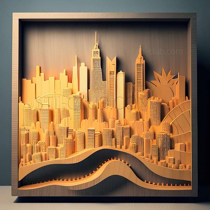 3D model city skyline (STL)